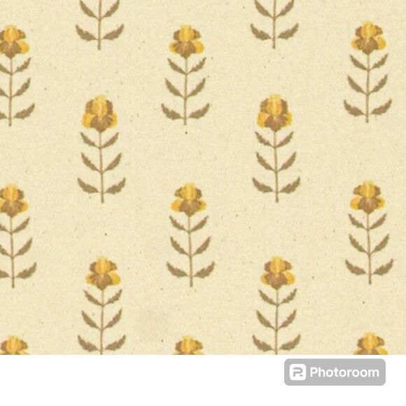 New Beautiful by Drew Barrymore Yellow Flower Linen Canvas Print Size 16" x 20" - Picture 4 of 6